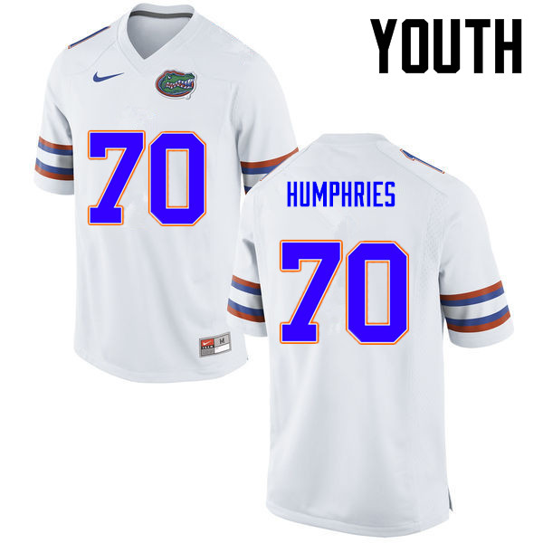 Youth Florida Gators #70 D.J. Humphries College Football Jerseys-White